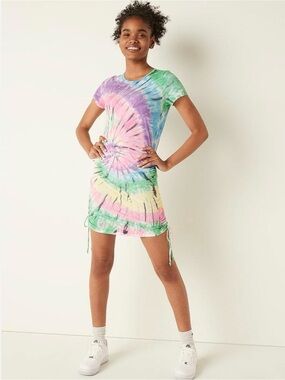 PINK Victoria's Secret Tie-Dye Tee in Blue, Green, Purple, Pink